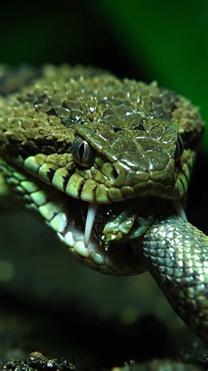 ASMR Macro: Horned Viper Devours Prey in Tense Jungle #snake #asmr #macro