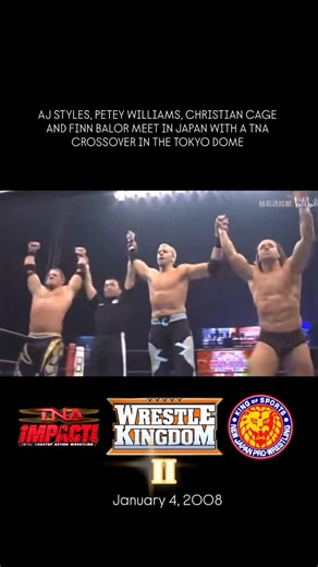 An OG Wrestling IG account | AJ Styles, Petey Williams and Christian Cage of TNA teamed up to take on Milano Collection AT, Minoru and Prince Devitt of New Japan Pro... | Instagram
