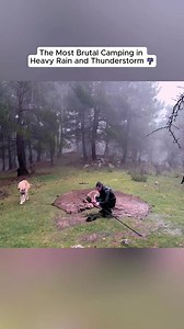Brutal Camping in Heavy Rain & Thunderstorm