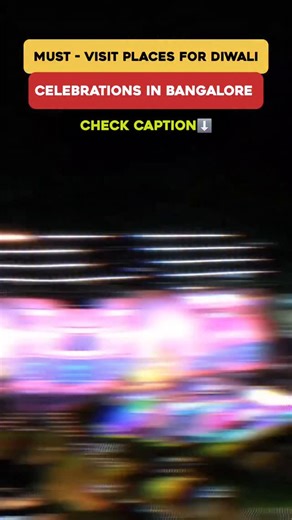 Here are the must-visit places for Diwali in Bangalore: Temples *ISKCON Temple*: A magnificent temple dedicated to Lord Krishna, adorned with thousands of lights during Diwali, with special prayers and festivities. *Gavi Gangadhareshwara Temple*: A historic temple that offers a perfect blend of devotion and celebration during Diwali. Markets *Commercial Street*: A bustling shopping area transformed into a wonderland of lights and festive displays. *Chickpet Market*: A historic market famous for 