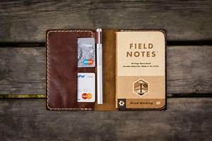 No.33 Personalized Leather Field Notes Cover - Brown
