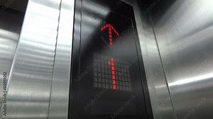 empty elevator. numbers and letters on the display elevator