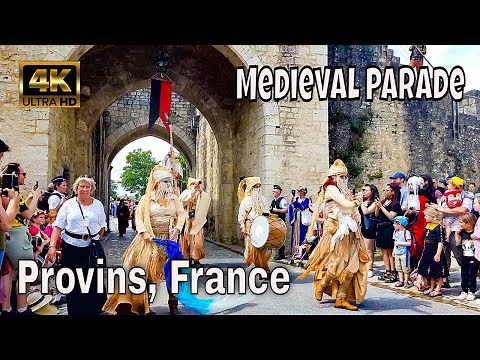 Provins France 4K - Medieval Parade Costume La Plus Grande Féte Médiévale de France - June 11, 2023