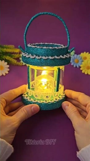 Best Out of Waste | Lantern From Recycled Glass Jar #crafts #shorts