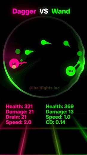Dagger VS Wand #rpg #vsbattle #animation #indiedev #physics #godot #weaponball #godotengine #fantasy