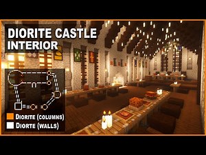 Minecraft: How to decorate a Medieval Diorite Castle | Interior Design Tutorial