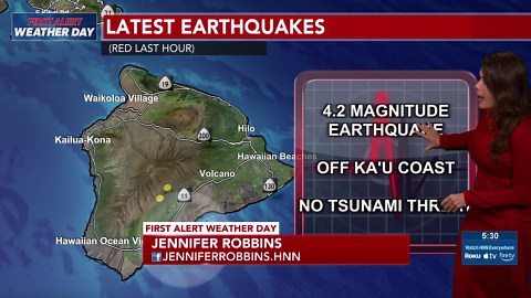 No tsunami threat after earthquake off Hawaii Island