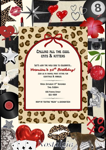 Wild Leopard Print Birthday Invitation - Editable Digital Invite, Old Hollywood Glam Vibes - Etsy
