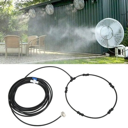 Fan Misting Kit, Fan  Kit Water Spray Mist System with 26ft Misting Hose 6 Mist Nozzles and 3/4 Adapter for Cooling Outdoor Outside Patio Garden Greenhouse Backyard - Walmart.ca