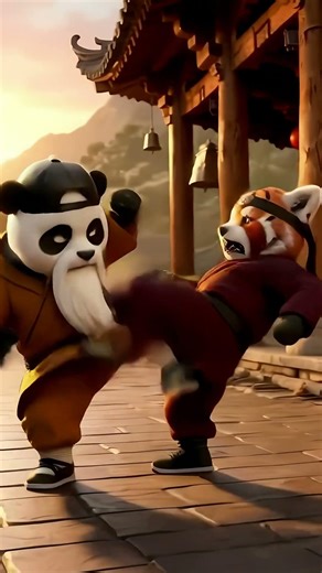 Panda vs Red Panda Fight Scene 🐼🔥 | Fully Local AI Generated #Shorts