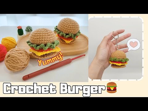 This Crochet Burger Looks Good Enough to Eat! 🍔😋| Full Crochet Tutorials | JQ Handmade