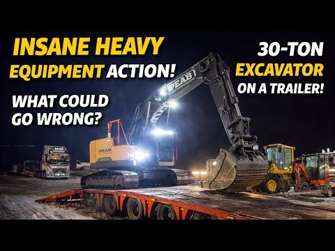 30-Ton Excavator on a Trailer… What Could Go Wrong?
