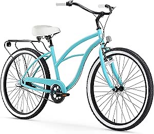 sixthreezero Electric-Bicycles Around The Block Women's Beach Cruiser Bike, 1/3/7/21 Speed Bicycles, 26"/24" Wheels, Multiple Colors