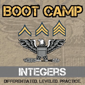 Integer Operations Boot Camp Back to School Pre-Test, Math Drills, Mastery Tests