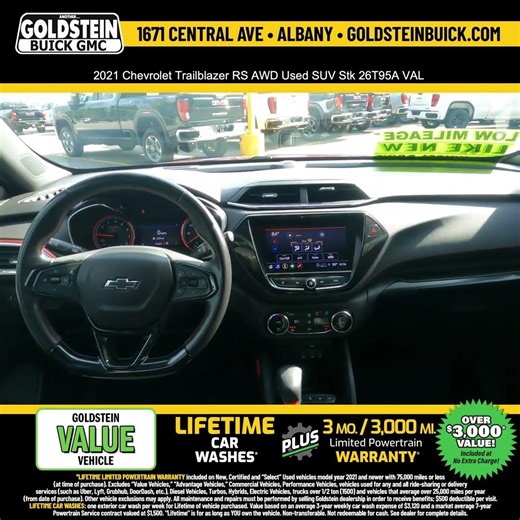 2021 Chevrolet Trailblazer RS AWD Used SUV Stk 26T95A VAL