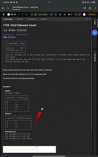 LeetCode Top 50 SQL | Question 27 | Find Followers Count | SQL Interview Questions | 1729 leetcode