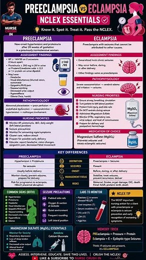Preeclampsia vs Eclampsia Explained | NCLEX Must-Know Maternity Review