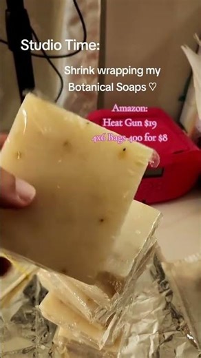 Shrink Wrapping My Soaps! #soapmaking #smallbusiness #diy #craftbusiness #christmasgiftideas