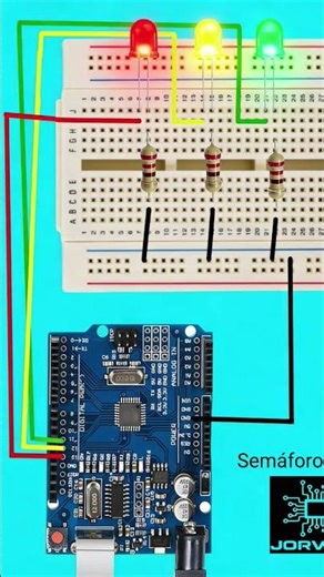 PROGRAMA SEMÁFORO CON ARDUINO #semaforo #leds #arduinoproject #arduinoideas