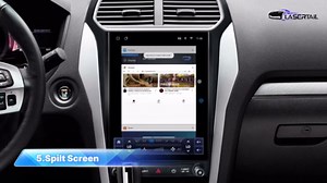 12.1 Inch 8+128G Radio Upgrade for Ford Explorer 2011-2019 8 Core Explorer Stereo T-Style Vertical Touch Screen Android 13 Head Unit Wireless Carplay Andriod Auto GPS SWC 1080P Backup Camera