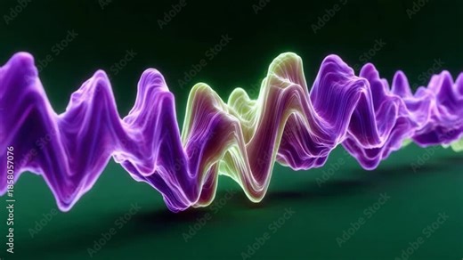 Vibrant Audio Waveform: A vivid and dynamic audio waveform dances across the frame, its undulating peaks and troughs visually representing the essence of sound