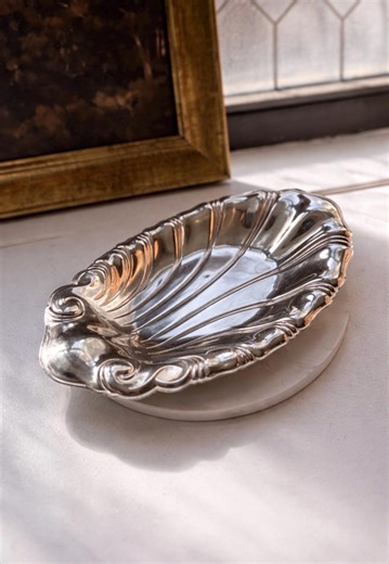 Vintage Silverplated Neptune Shell Dish | Sculptural Baroque Serving Bowl - Etsy