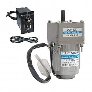 15W AC 220V 50/60HZ Adjustable Variable Gear Reducer Motor 150RPM & AC Speed Controller Kits CW CCW for Industry