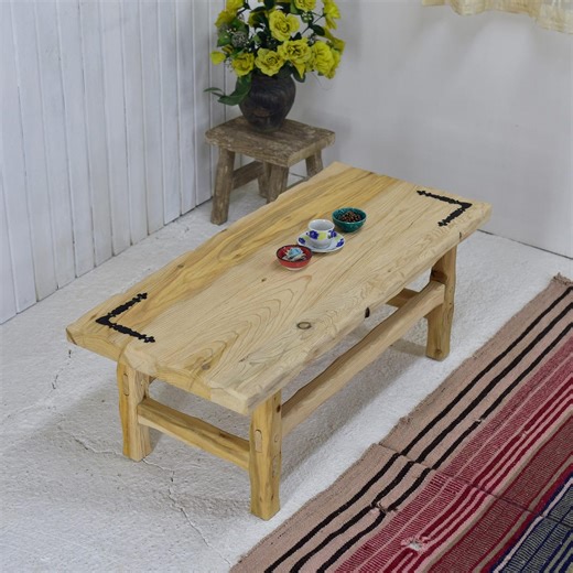 Handmade Rustic Live Edge Coffee Table, Solid Wood - Etsy