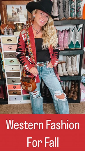 Western Outfit from Amazon! This aztec cardigan is perfect for all my cowgirls this fall! I paired it with a pair of flared jeans, boot and cowgirl accessories! 🛒 Comment COWGIRL for links to everything or click here to shop: • • Cardigan: @amazonfashion Hat: @americanhatmakers Boots: @laredowesternboots Socks: @luckychuckbrand Purse: @amazon • Style Inspo/ Western Fashion/ Fall Outfit from Amazon/ Western Outfit/ Cowgirl Fashion/ Fall Fashion Amazon outfit find! #amazonfashion #amazonfinds #It