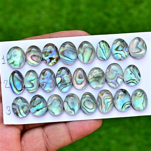 Abalone Paua Shell With Clear Quartz Doublet Cabochon - Flat Back Gemstone for Jewelry Making - Etsy
