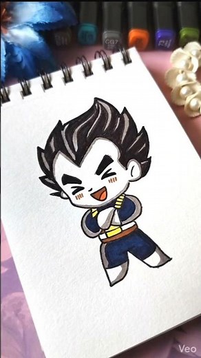Chibi Vegeta Anime Drawing 💥 Dragon Ball Anime Art Tutorial | Kawaii Art & Easy Colouring for kids