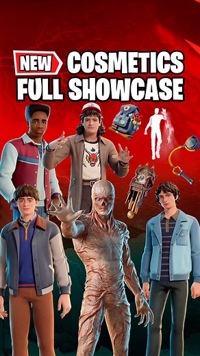 1.5K views · 1.3K reactions | Fortnite x Stranger Things - New Skins & Cosmetics (Full Showcase) | BURNN | Facebook
