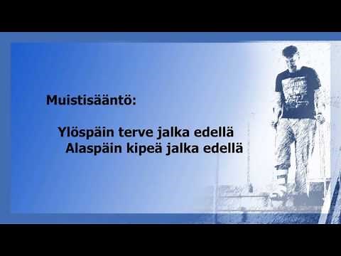 Kyynärsauvakävely osavarauksella portaissa