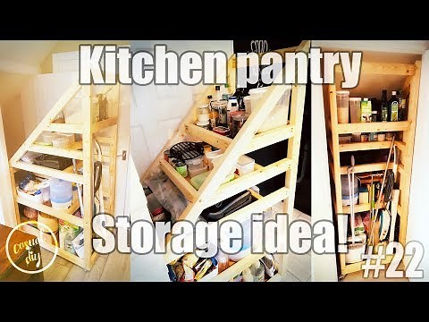 Kitchen pantry storage solution, under the stairs storage idea.