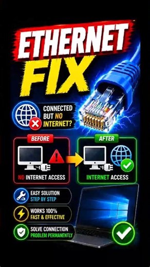 Ethernet Cable Connected but no Internet Access FIX ( 2026 )