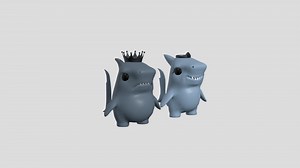 Royal Cartoon Sharks - 3D model by IanaM
