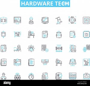 hardware tech linear icons set. Processor, Motherboard, Graphics, Display, Storage, Memory, Keyboard line vector and concept signs. Mouse,Nerk,Router Stock Vector Image & Art - Alamy