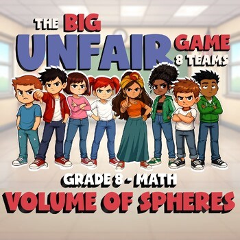 Volume of Spheres BIG UNFAIR Math Game - No Prep Grade 8 Review Activity