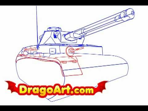 How to draw a tank, step by step