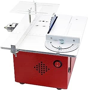Electric Mini Precision Table Saw, 360W Portable Multifunctional Small Hobby Saws, for 0-1.18inch Wood/PCB/Bamboo Cutting, with 4 Saw Blades and Height Adjustable (with Push Table)