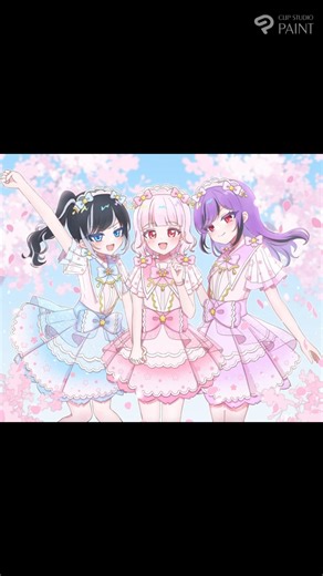 🌸いつまでも君といられますように🌸ゆうじょうさくらツインを着たマイキャラたちのイラストメイキング✨#ひみつのアイプリ #aipri #イラストメイキング
