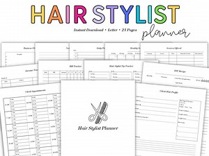 Hair Stylist Planner: Salon Appointment Book (digital Download) - Etsy