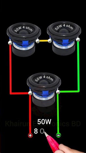 🔊 🔊 3 speaker series and parallel connection calculations #khairunelectronicsbd #shortsfeed #foryou