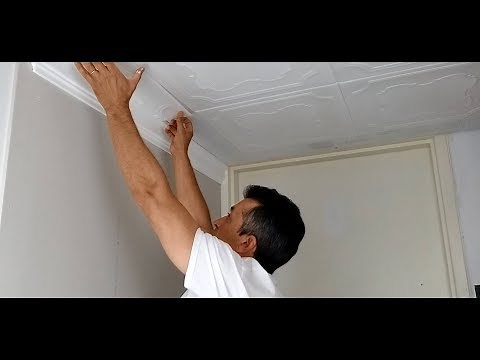 How to Install Ceiling Tiles With Existing Crown Moldings - Guide - Talissa Decor