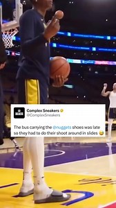 When the Nuggets bus with their shoes was late so they warmed up in slides 😭 | Complex Sneakers