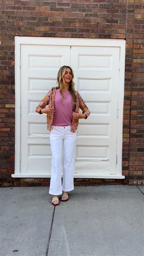 Our August fav? The Floral Button Down Shirt - here's how to style it! 💕 #christopherandbanks #exclusivelycb Shop the Floral Button Down Shirt: https://tinyurl.com/yf8k2wfh | Christopher and Banks