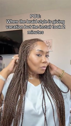 28” Two-Strand Twist Braided Wig | Warm Copper Brown | Beginner Friendly Glueless Install