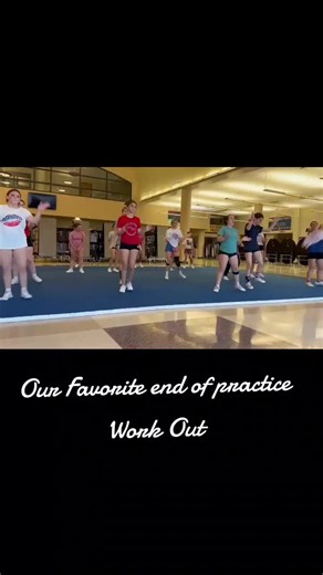 Our favorite way to end practice with this mini workout. we will have some disappointed girls if they don't play this at camp 😅🤣 #ucacamp #cheer #cheerleading #highschool #middleschool