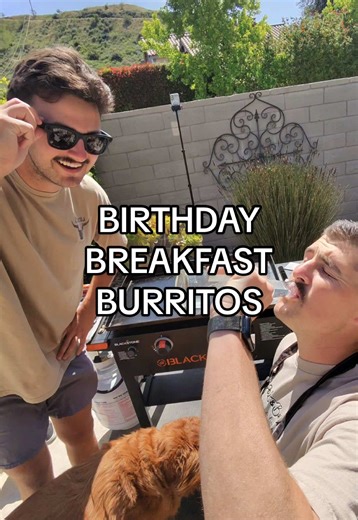 Breakfast burritos on the Blackstone for our good buddies birthday 🌯🔥 S/o to all of my sous chefs🧑‍🍳 @Blackstone Griddles #blackstonegriddlecooking #birthday #breakfastburritos #fyp #foodtok