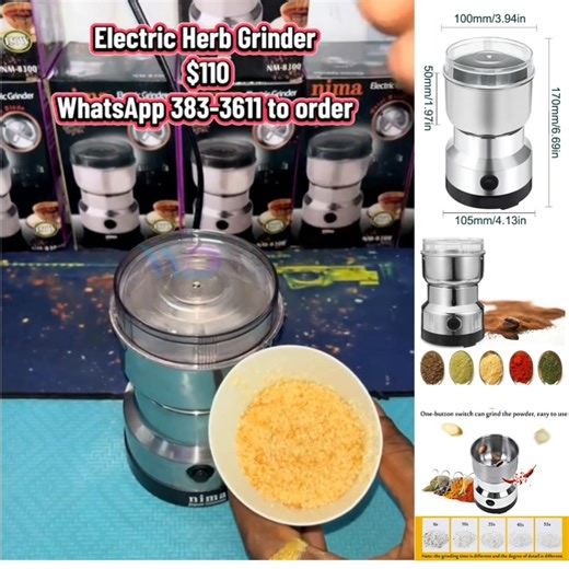 🌿💥 The Kitchen Upgrade You Didn’t Know You Needed — Until Now! 💥🌿 Say goodbye to stale store-bought powders and hello to FRESH, FLAVOR-PACKED meals with the Herbs & Spices Electric Grinder — the ultimate tool every home cook needs. 🔸 Grind Anything, Anytime Turn dried herbs, spices, or even regular sugar into fine flakes or silky powder in seconds. Yes — that means homemade icing sugar at your fingertips! 🔸 Flavors That POP Freshly ground ingredients = next-level taste. You’ll smell and ta